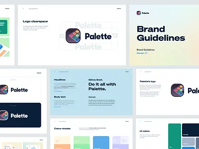 Palette • Brandbook 📙 b2b brand brand elements brand guidelines brandbook branding color system colors design system fintech guidelines illustration logo logotype money product design saas style guide typography visual identity