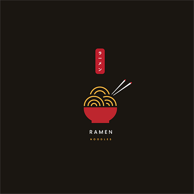 Ramen art color design flat food japanese logo minimal noodles ramen