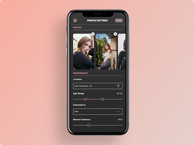 Dating App Settings - Daily UI 007 007 brandon aristizabal dailyui datingapp day007 design figma figmadesign iphone preferences settings thebranded ui