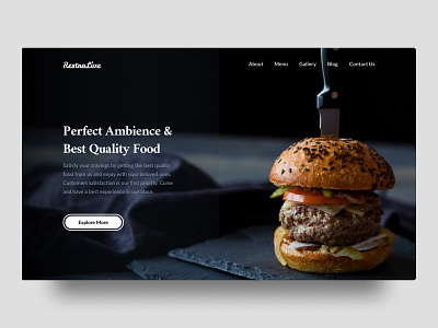 Restaurant Hero Section ambience food herosection landingpage lounge restaurant ui ux website