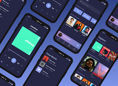 Music App Dark UI adobe xd clean dailyui dark mode dark ui music ux uxui wireframe