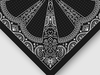 Bandana paisley ornament pattern with skull with sun bandana bandanna batik bone cloth fabric ornament ornamental ornaments paisley pattern patterns skull sun