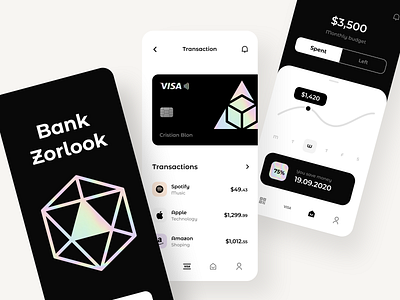 Zorlook -App app app design application banking banking app cards clean credit design finance ios list minimal mobile payment product design sunday web