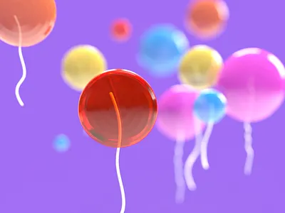 Nostalgia 3d 3d art adobe adobe dimension balloon candy chidhood dimension illustration india indian nostalgia red