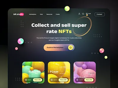NFTs website design design home page interface landing page web webdesign website website design