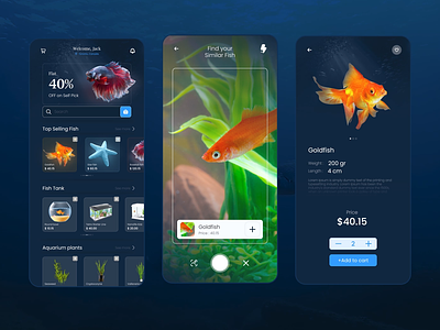 AquaZone - The Aquarium App app app design app development aquarium app design fish app mobile app mobile app development on demand app ui uiux