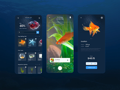 AquaZone - The Aquarium App app app design app development aquarium app design fish app mobile app mobile app development on demand app ui uiux