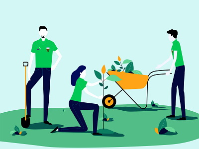 MegaFon retail team design flat illustration vector web