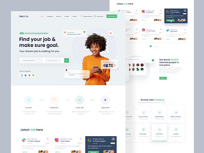 Job Finder Web Exploration application branding dribbble best shot homepage job job board job finder website job list job seekers landingpage madhu mia minimalist popular shot search typogaphy ui ui ux visual design web design website designer