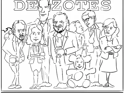 Political satire, Spanish gov, detail caricature comic art politics satire