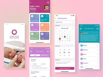 Firstday Healthcare - App Redesign app design childcare firstday healthcare healthcare app ui design user experience user interface