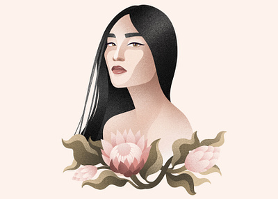 Digital portrait art beautiful design digital digital illustration digital illustration flower flower flowers illustration portrait