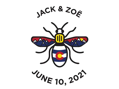 Wedding Logo *Colorado/Manchester Bee* branding colorado graphicdesign illustration logo manchester bee vector webdesign wedding