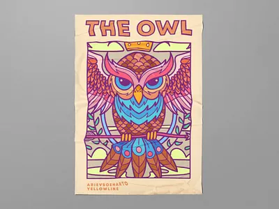 Owl Illustration animal design doodle illustration owl poster vector