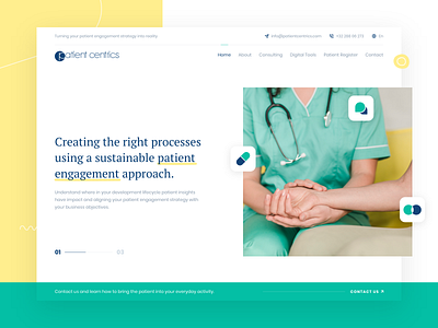 Patient Centrics design landing page ui web