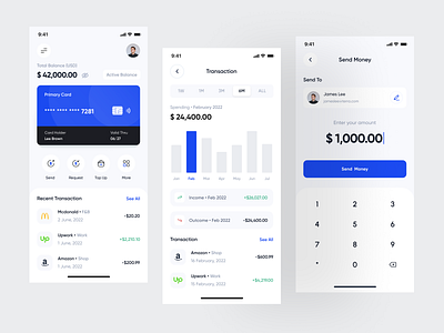 Finup - Mobile Design bank banking branding chart clean design designer finance financial fintech mobile mobile app mobile design money saving transaction ui uidesign ux uxdesign