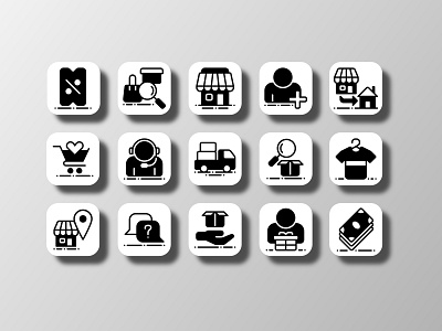 E-Commerce (Glyph) adobe adobe illustrator adobe stock affinity designer business design doodle ecommerce figma icon icon bundle icon set iconfinder inkscape online shop pictogram shutterstock sketch vector web