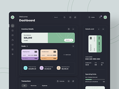 Finance - Dashboard application bank bank card banking dashboard credit card dashboard dashboard ui design finance finance app fintech invesment minimal money payment stats transactions transfer wallet web