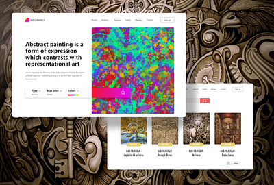 Art Collectors web app app art art show design ecommerce ecommerce app ecommerce design ecommerce shop flat design illustration paint painting paintings search bar surreal art surrealism ui ui ux uiux ux