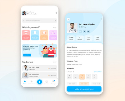 Doctor Appointment App👨‍⚕️ adobe adobe xd adobexd application clinic design design app doctor doctor appointment doctors health health app health care healthcare hospital ios mobile ui user interface userinterface