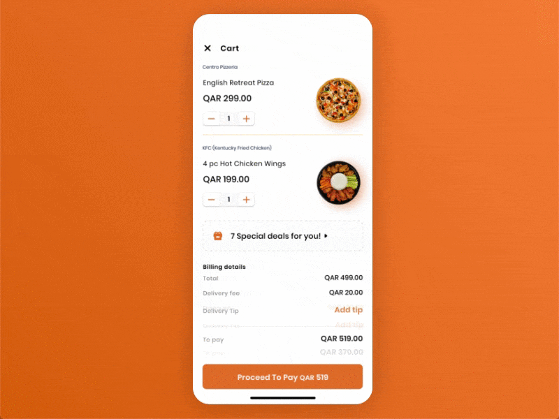 Apply Coupon Interaction after effect animation app autoanimate card cart coupon coupon code food food app interaction minimal motion offers ui ux