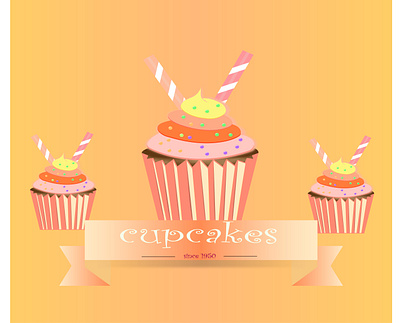 cupcakes artwork cartoon design designer graphicdesign illustration illustrator shiny summer tasty