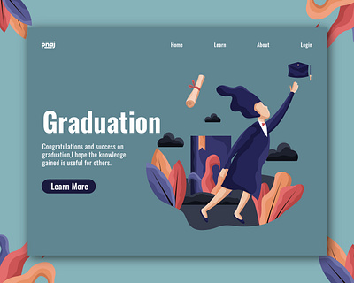 Graduation illustration agency app banner branding design graduation graphicdesign illustration landingpage school school app study studying ui uiux web