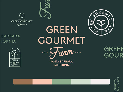 Branding for Green Gourmet Farm 🌱 branding emblem farm food gourmet green logo logotype mark natural nutrition organic vegan