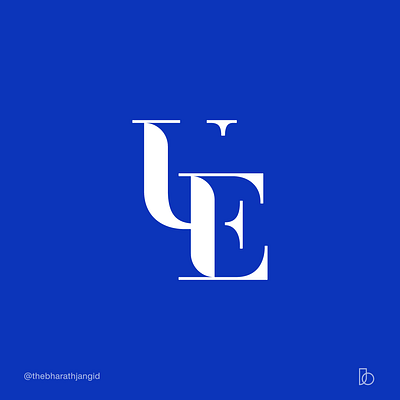 U+E Monogram branding design flat icon logo minimal minimalist logo monogram typography vector