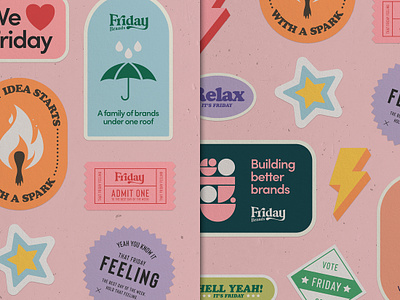Friday Brands Stickers branding design graphic design illustration logo typography vector
