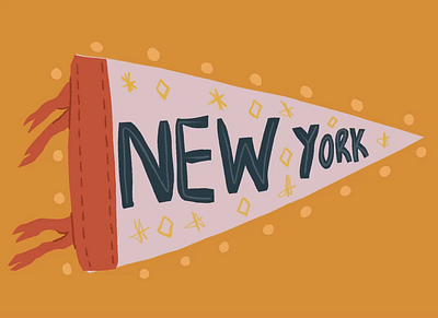 New York Pennant animation animation colour design designer illustration illustrator studio typography