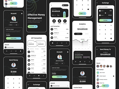 GoMoney - Finance App banking banking app banking case study case study dark mode finance finance app finance app case study minimalist ui uiappdesign uidesign user interface userinterface