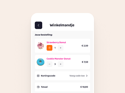 Checkout flow checkout commerce design donuts dunkin ios mobile product design shop shopping touch ui ux