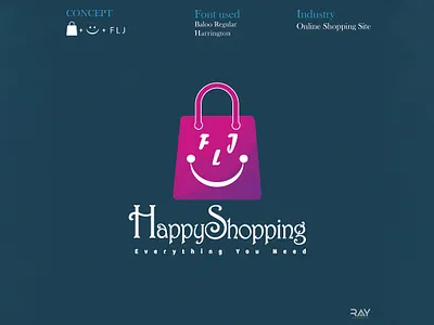 Logo - FLJ Happy Shopping brand brand design brand identity branding icon icon design icons identity illustration logo logodesign logos mark minimal online shopping rayphotostration symbol symbols typogaphy visual design