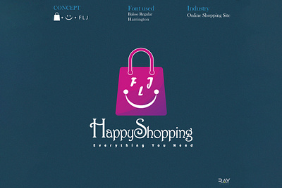 Logo - FLJ Happy Shopping brand brand design brand identity branding icon icon design icons identity illustration logo logodesign logos mark minimal online shopping rayphotostration symbol symbols typogaphy visual design