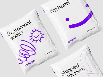 Dreevo | Shipping Parcels Designs brand branding clean design ecommerce ecommerce app ecommerce design icon illustration logo minimal purple shipment shipping typography vector white