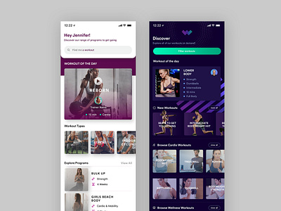 Start > Present app branding dark design fitness gym light logo typography ui ux