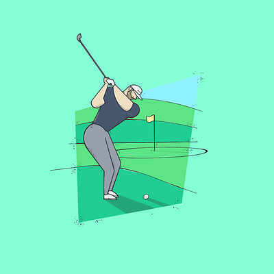 Dustin Johnson illustration ipad minimal procreate sports sports design sports illustration