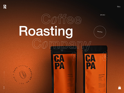 CAPA Roasting Coffee - Home black blog branding coffee color design hero home illustration interaction interface logo motion orange package product typography ui ux web