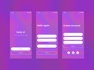 Daily UI Sign Up account app colorful dailyui design form login register sign in signup ui