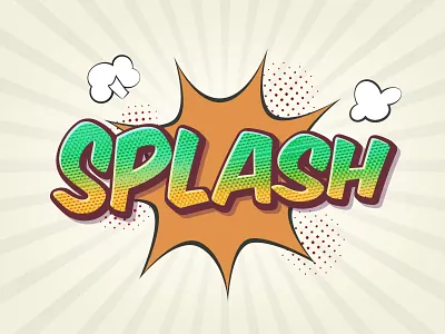 Instant Comic Book Text Effect for Illustrator bang boom comic design halftone illustrator popart style text effect type typography vector