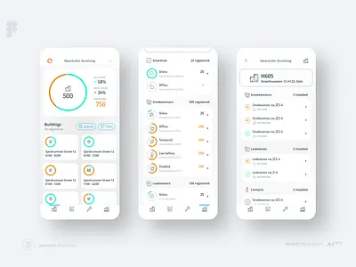 MDU smarthome app app circle data design donout figma infographic list minimalist mobile phone smarthome soft ui white