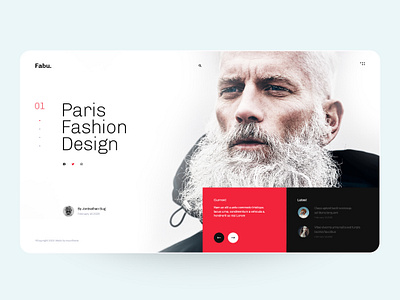 Fabu - Landing page blog clean creative design fashion header interface landing page lifestyle minimal modern portfolio slideshow template typography ui ux webdesign