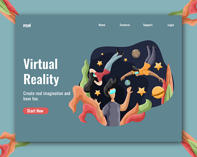 Virtual reality illustration agency app apps banner branding design game graphicdesign illustration illustrations landingpage landingpages technology ui uidesign uiux virtualreality vr