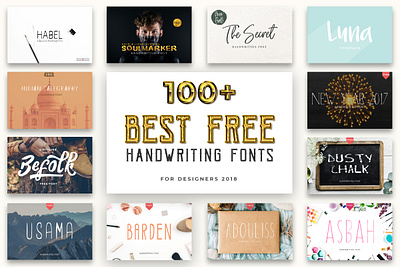 100 Best Free Handwriting Fonts For Designers 2020 art brush cool craft creative design exclusive font graffiti hand handwritten ligature logo marker modern natural otf pen post poster