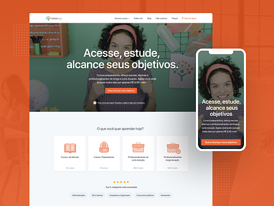 PreparaTODOS institutional card cards cards ui component design design system grid hero home interface interface design mobile modal organge responsive ribeirão preto são paulo tech ui user experience