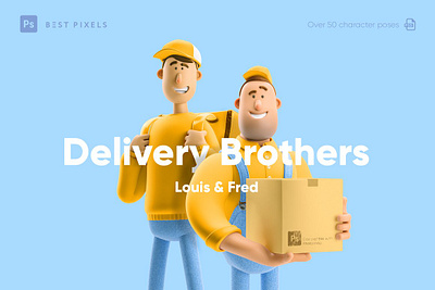 Delivery Brothers Set banner banners cartoon character character design concept delivery brothers design development digital art digital design graphic design illustration poster posters web design web development website website concept website design