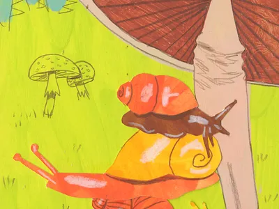 Snails Before the Storm childrens book illustration coloredpencil design drawing editorial illustration gouache illustration painting