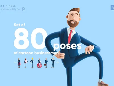Businessman Billy Set businessman businessman icon businessmen character character design character designs characters collection concept design development icon icon design icons illustration illustrations preview psd psd files website