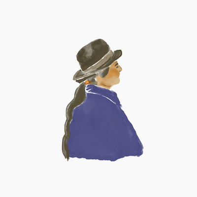 Andean farmworker woman blue draw farmer hat illustration market paint painting person procreate procreateapp sketch woman